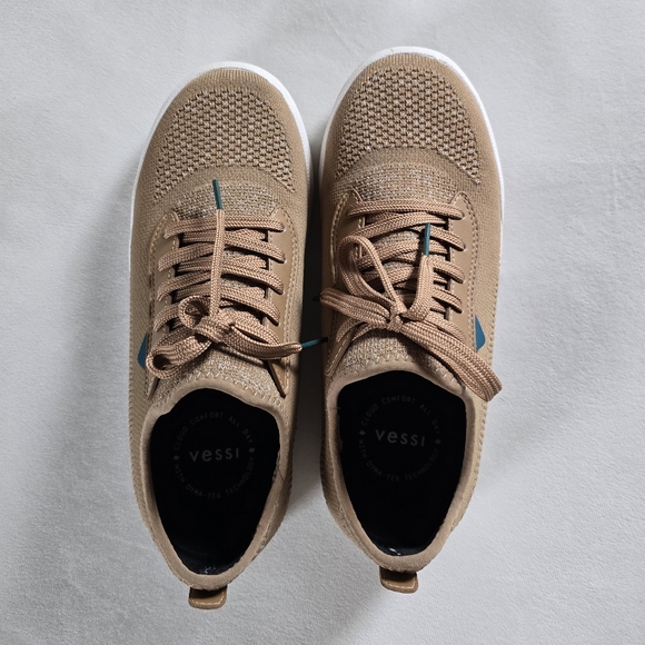 Vessi▪️W8 Weekend Sneakers Oak Brown Knit Low Top Waterproof Shoes - Picture 2 of 10